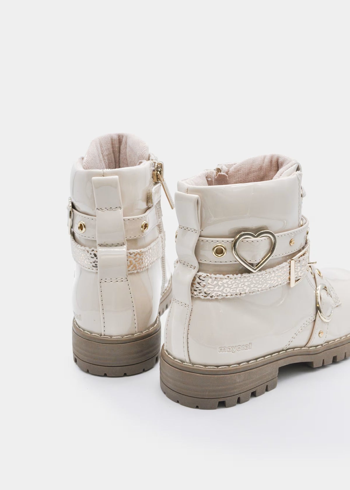 botin biker crudo charol para niña