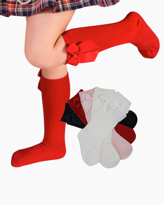 calceta alta con moño marca babine
