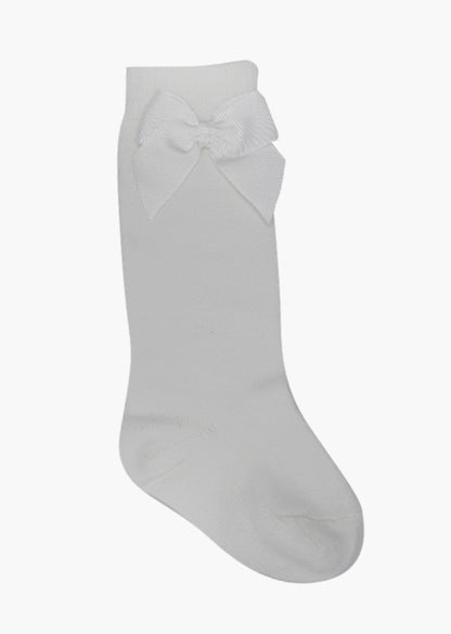 calceta alta con moño marca babine