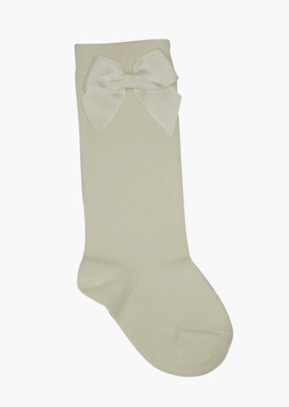 calceta alta con moño marca babine