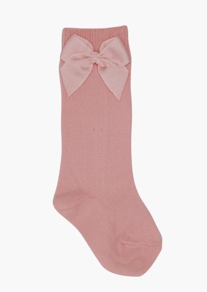 calceta alta con moño marca babine
