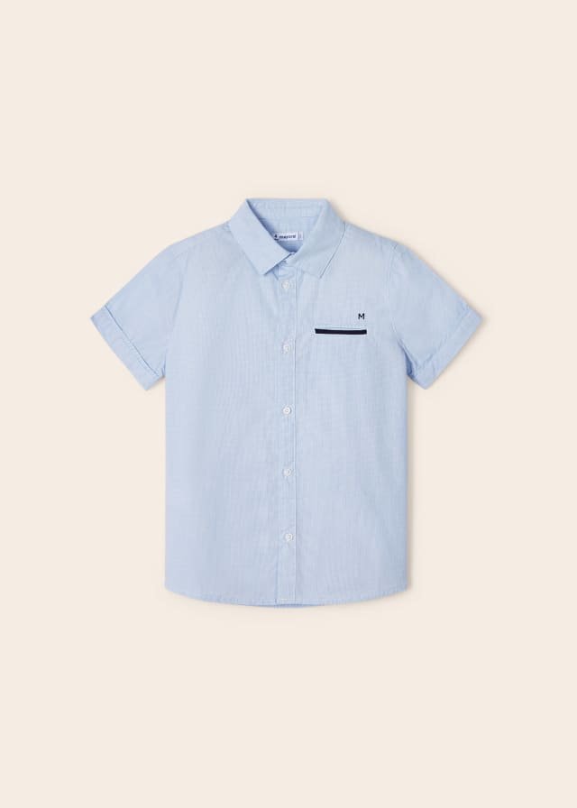 camisa manga corta color cielo