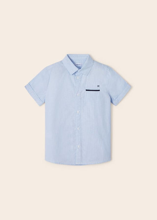camisa manga corta color cielo
