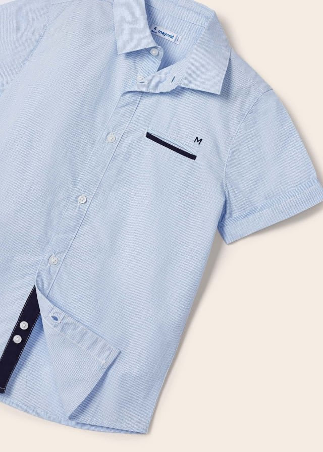 camisa manga corta color cielo
