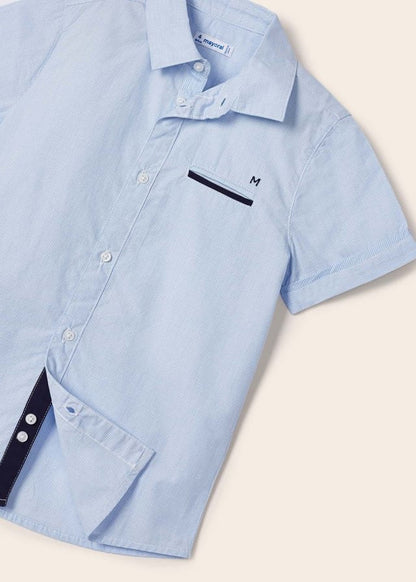 camisa manga corta color cielo