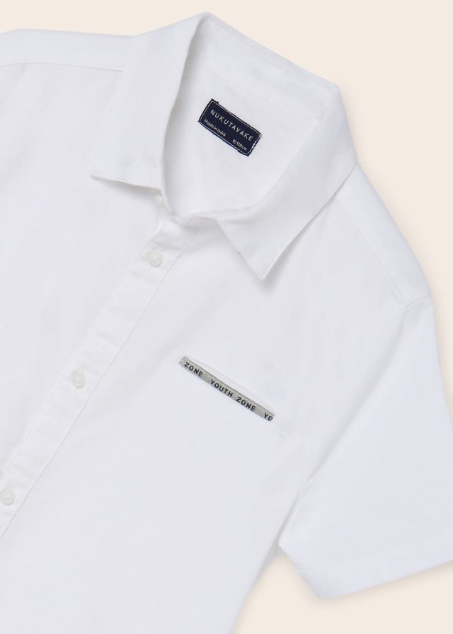 camisa manga corta color blanco