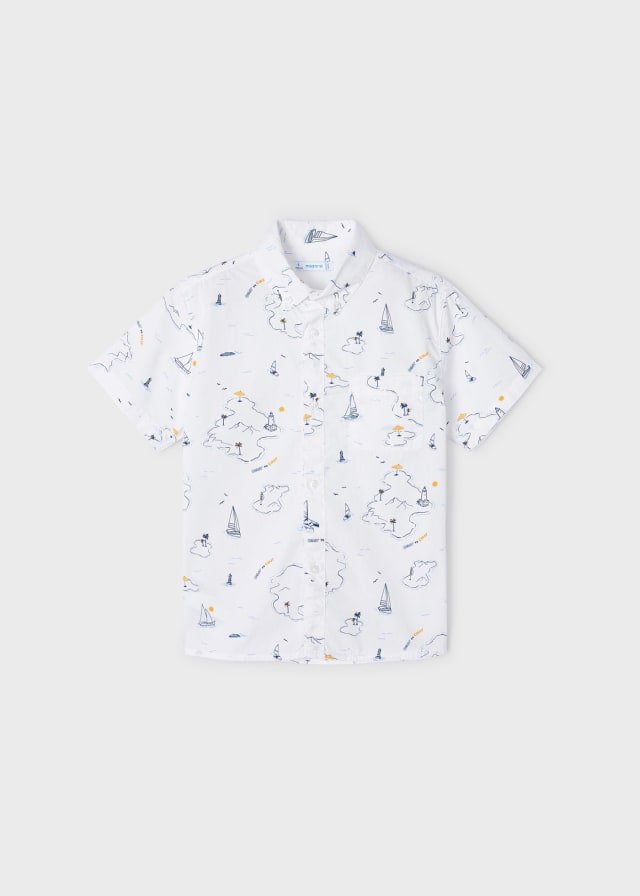 camisa manga corta estampado de barcos
