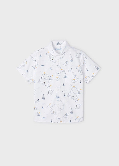 camisa manga corta estampado de barcos