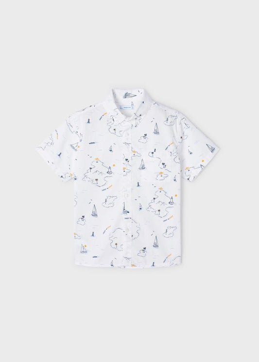 camisa manga corta estampado de barcos