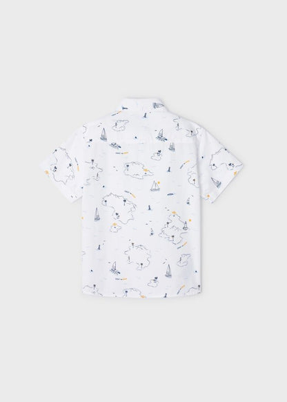 camisa manga corta estampado de barcos