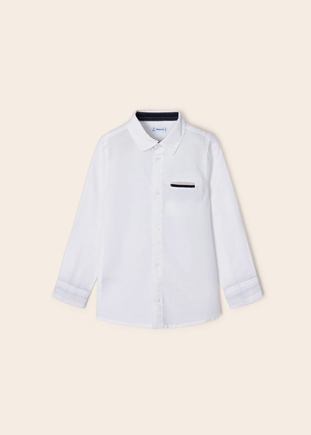 camisa manga larga color blanco mayoral