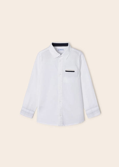 camisa manga larga color blanco mayoral