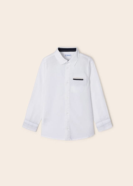 camisa manga larga color blanco mayoral