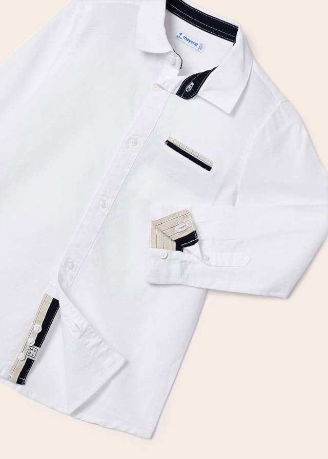 camisa manga larga color blanco mayoral