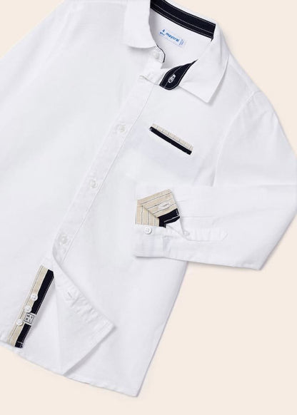 camisa manga larga color blanco mayoral