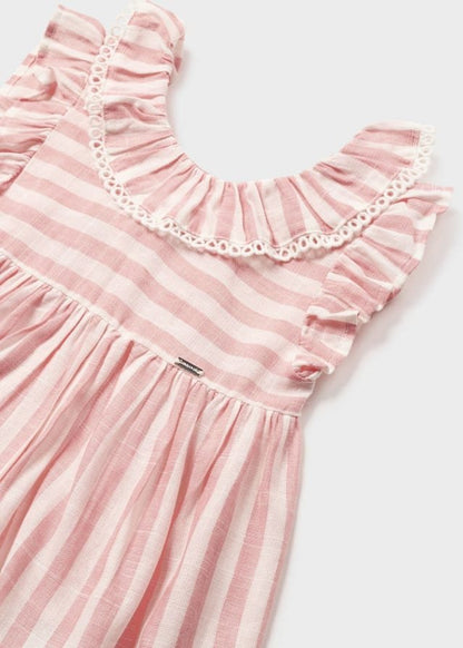 conjunto 2 piezas blusa a rayas y short rosado