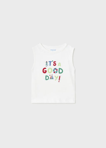conjunto 3 piezas short y camisetas print good day