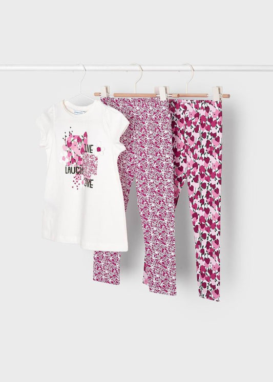 conjunto, 2 leggins y camiseta