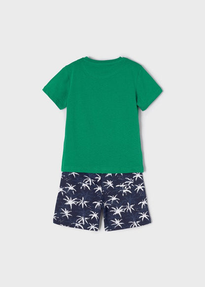 conjunto bermuda punto estampado niño