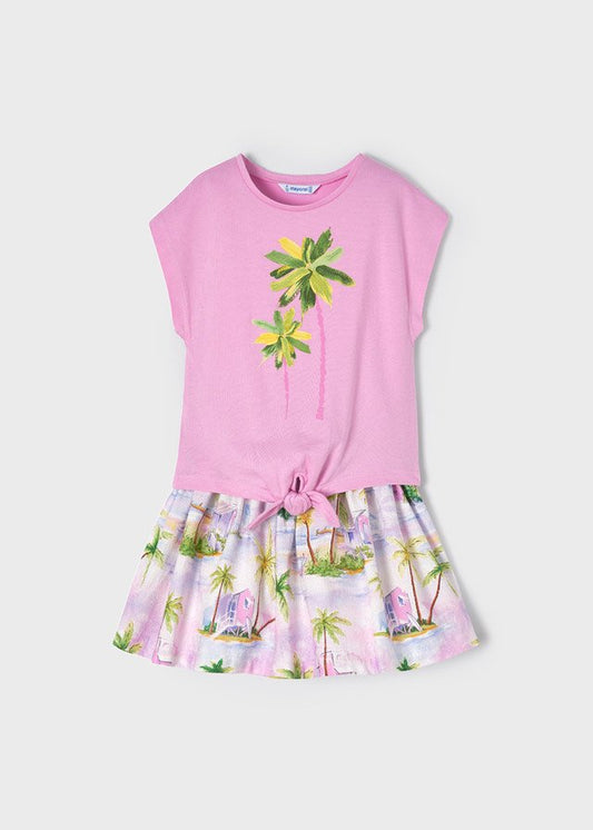 conjunto falda estampada niña