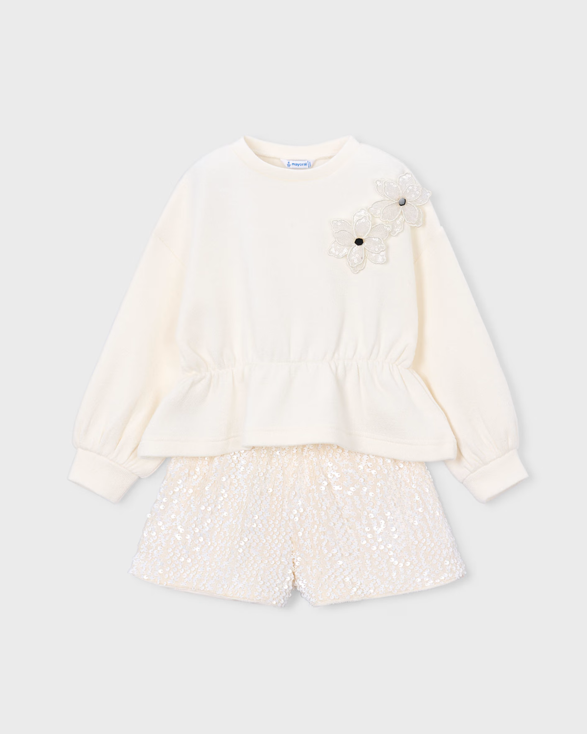 Conjunto jersey  + short lentejuela soja