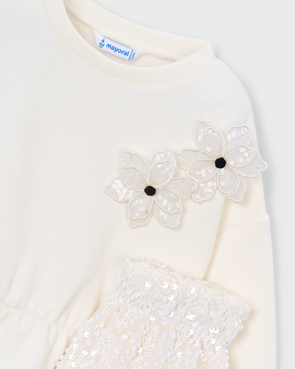 Conjunto jersey  + short lentejuela soja