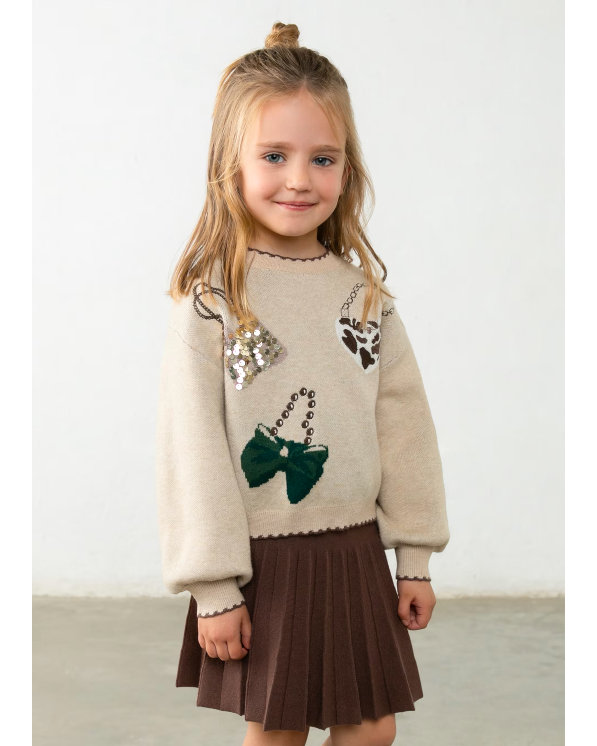 Conjunto falda y Jersey café