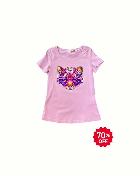 Blusa Muave Leopardo Rosa
