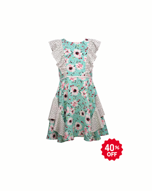Vestido jade floreado olanes