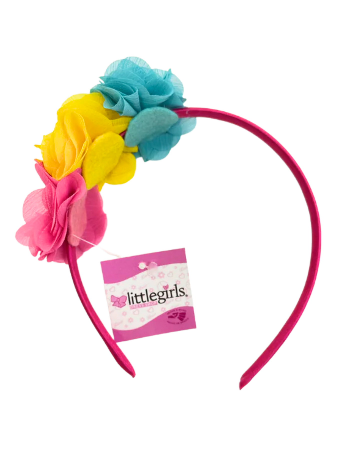 Diadema con  Flores Chiffon Colores Varios