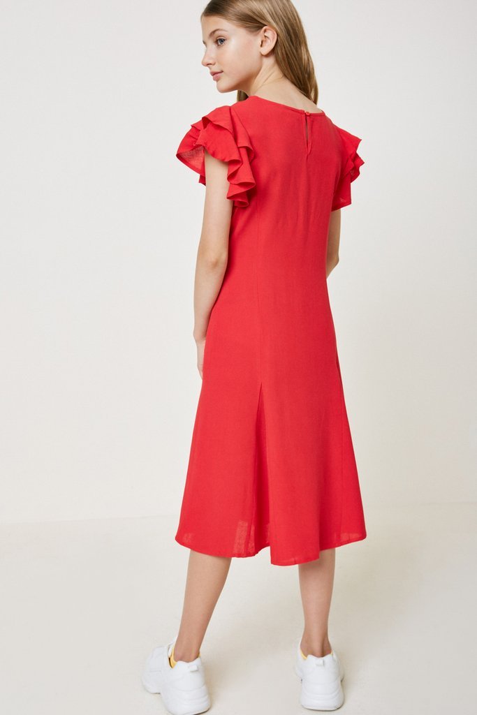 Vestido rojo liso