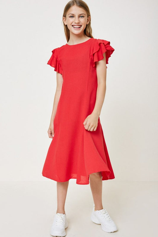 Vestido rojo liso
