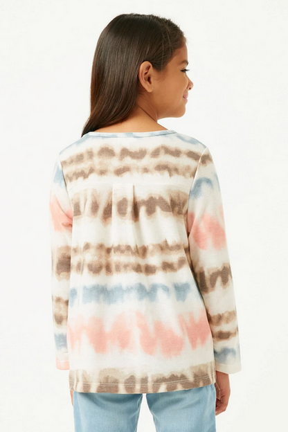 set camiseta tie dye con falda pana cafe