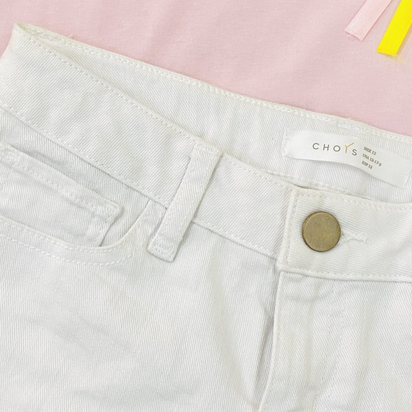 Set blusa rosa sol arcoiris, short blanco