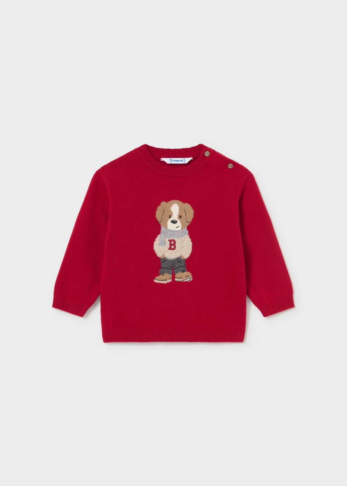 Jersey intarsia rojo bebé, mayoral
