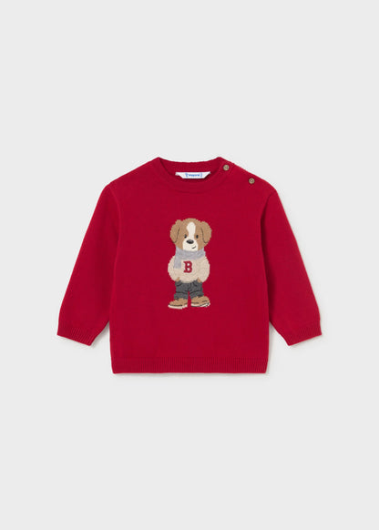 Jersey intarsia rojo bebé, mayoral