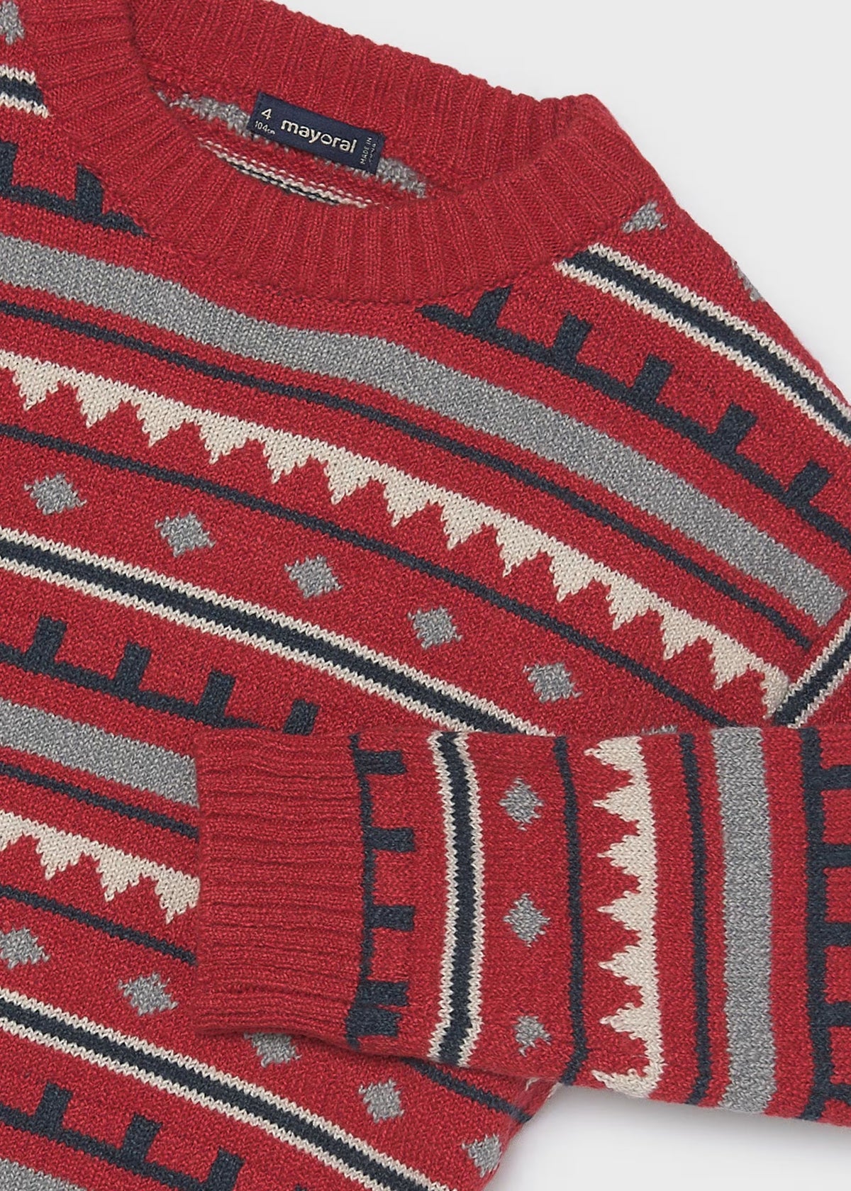 Jersey de punto jacquard rojo, mayoral
