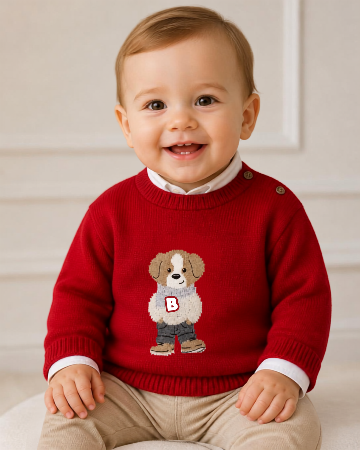 Jersey intarsia rojo bebé, mayoral