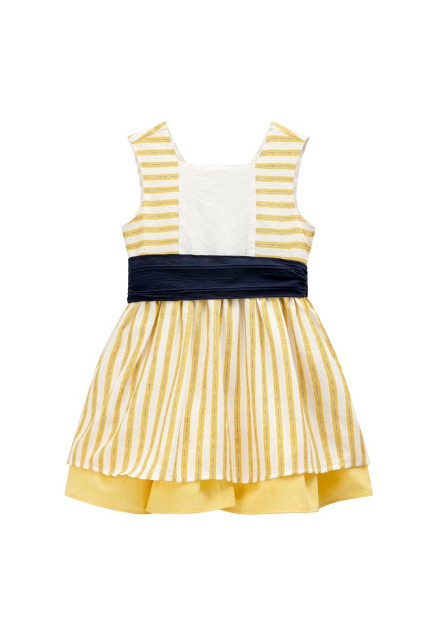 vestido newness, amarillo lineas blancas