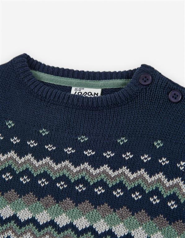 suéter tejido light navy para bebe