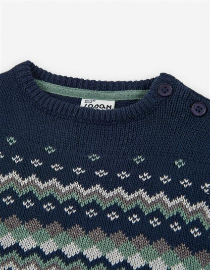 suéter tejido light navy para bebe