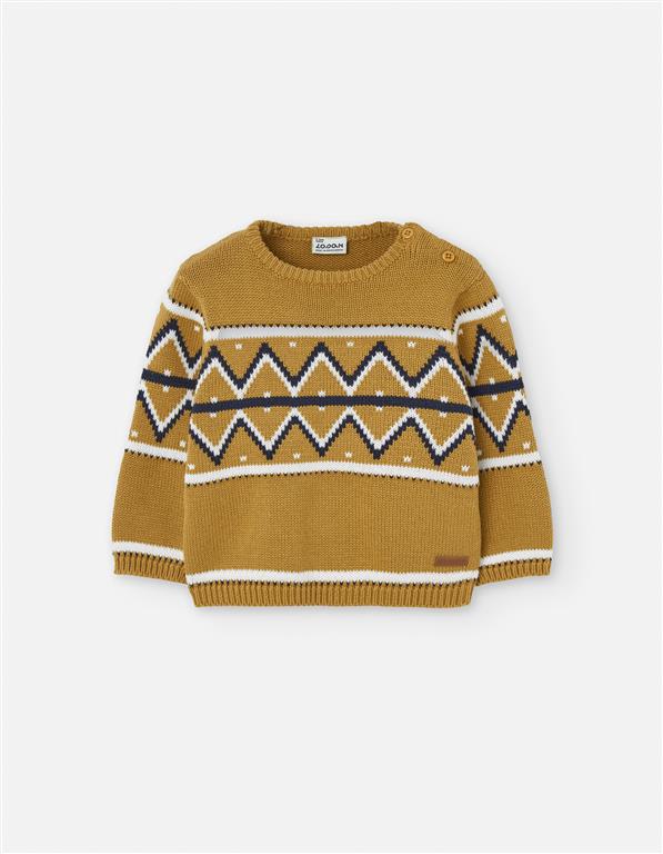 Suéter tejido color café claro para bebe