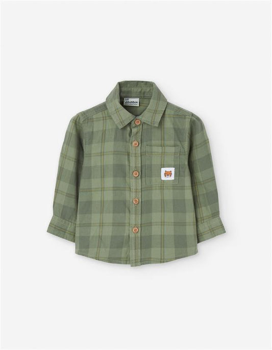 Camisa manga larga a cuadros para bebe