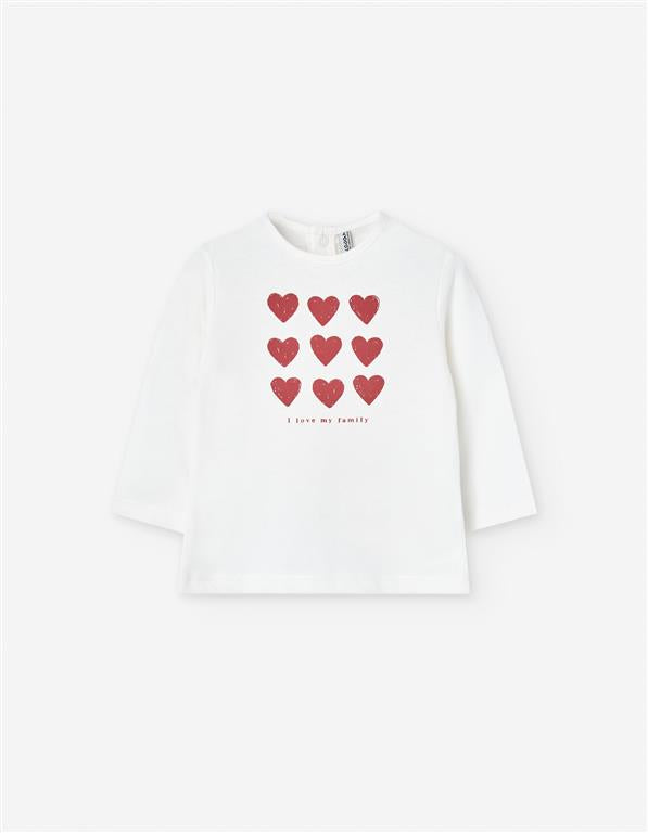 jersey color crudo corazones para bebe niña