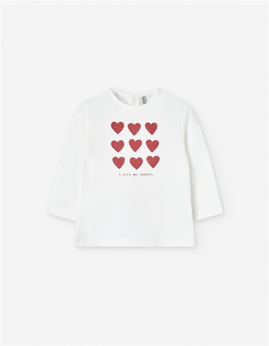 jersey color crudo corazones para bebe niña
