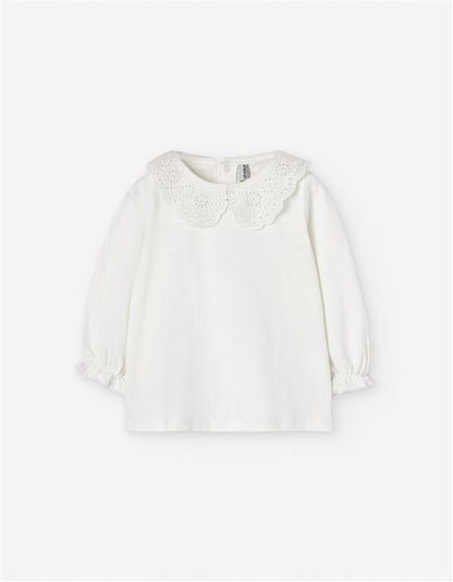 Conjunto vestido de pana beige con jersey para bebe