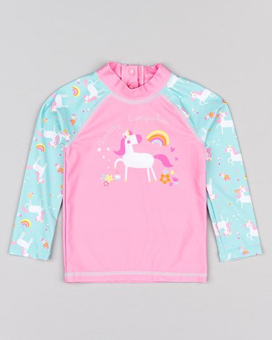 traje de baño 2 piezas, para bebe niña, tema unicornios.