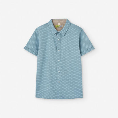 Set short y camisa dibujos de triangulo color gris azul