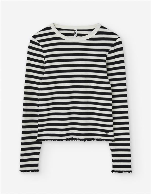 Camiseta manga larga a rayas negro y blanco