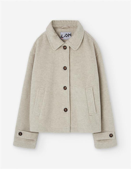 Abrigo lana light beige